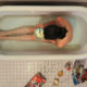 eating in bathtub